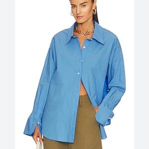 Revolve A.L.C Monica Oversized Poplin Shirt blue size 6